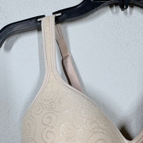 Bali Size 34C Comfort Revolution Bra Cream Padded Wire Free Adjustable Straps - Picture 5 of 9